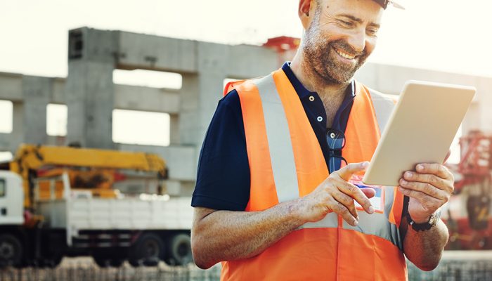 Site engineer on a construction site